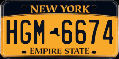 NY license plate HGM6674