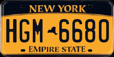 NY license plate HGM6680