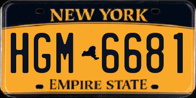 NY license plate HGM6681