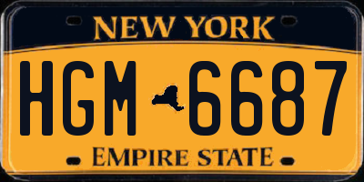 NY license plate HGM6687