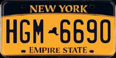 NY license plate HGM6690