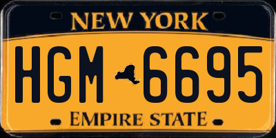 NY license plate HGM6695