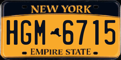 NY license plate HGM6715