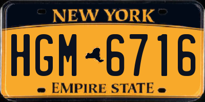 NY license plate HGM6716