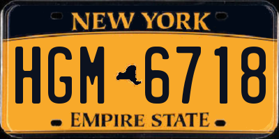 NY license plate HGM6718