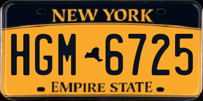 NY license plate HGM6725