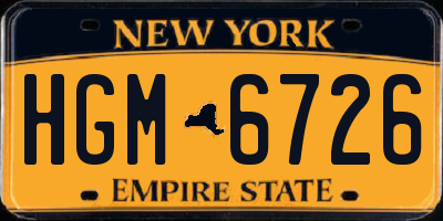 NY license plate HGM6726