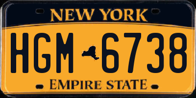 NY license plate HGM6738