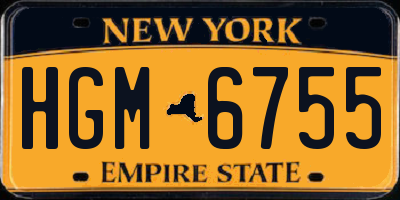 NY license plate HGM6755