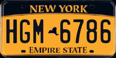 NY license plate HGM6786