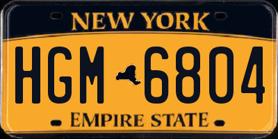 NY license plate HGM6804