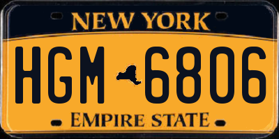 NY license plate HGM6806