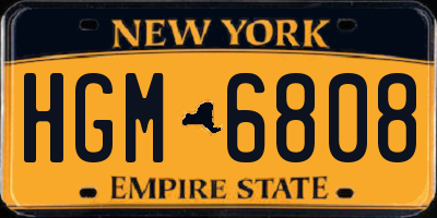 NY license plate HGM6808