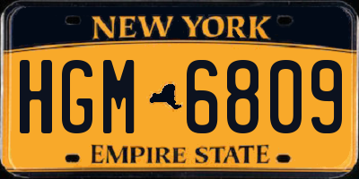 NY license plate HGM6809