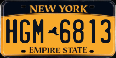 NY license plate HGM6813