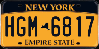 NY license plate HGM6817