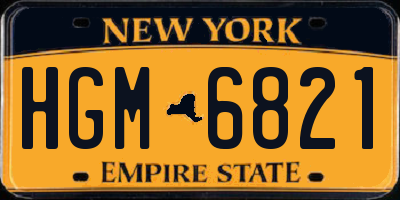 NY license plate HGM6821