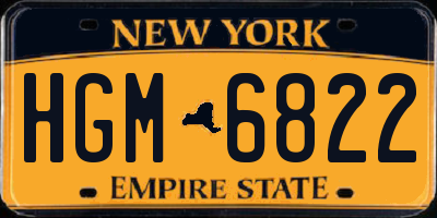 NY license plate HGM6822