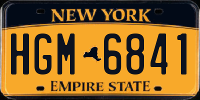 NY license plate HGM6841