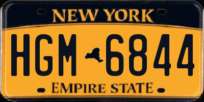 NY license plate HGM6844
