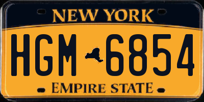 NY license plate HGM6854