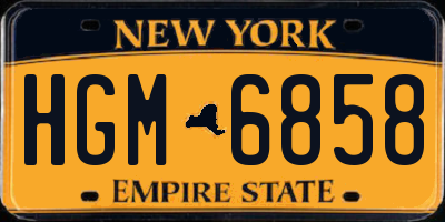 NY license plate HGM6858