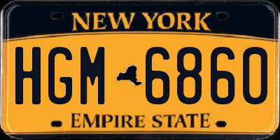 NY license plate HGM6860