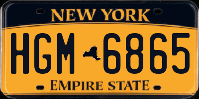 NY license plate HGM6865