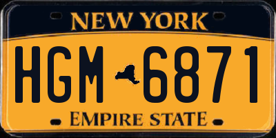 NY license plate HGM6871