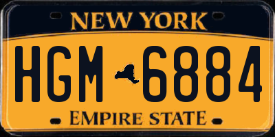 NY license plate HGM6884