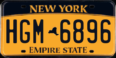 NY license plate HGM6896