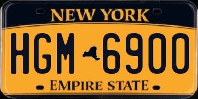 NY license plate HGM6900