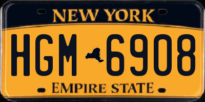 NY license plate HGM6908