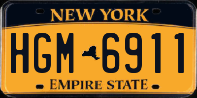 NY license plate HGM6911