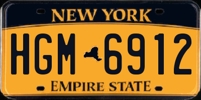 NY license plate HGM6912
