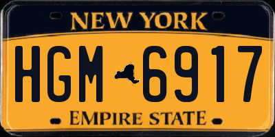 NY license plate HGM6917