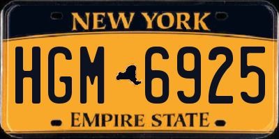 NY license plate HGM6925