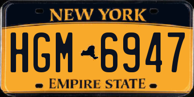 NY license plate HGM6947