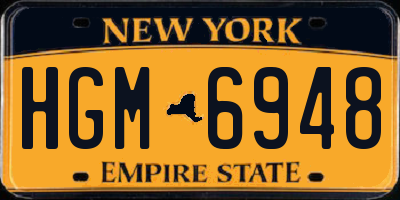 NY license plate HGM6948