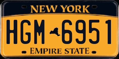 NY license plate HGM6951