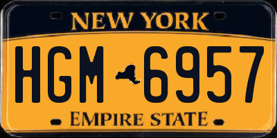 NY license plate HGM6957