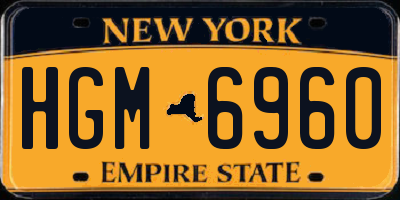 NY license plate HGM6960