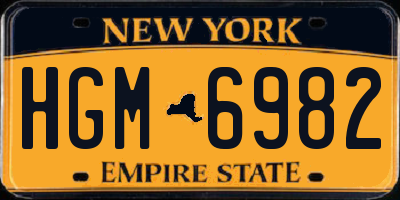 NY license plate HGM6982