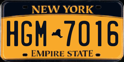 NY license plate HGM7016
