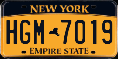 NY license plate HGM7019