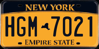 NY license plate HGM7021