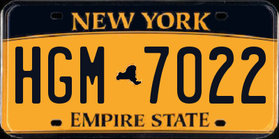 NY license plate HGM7022