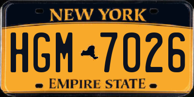 NY license plate HGM7026
