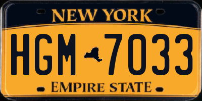NY license plate HGM7033