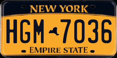 NY license plate HGM7036